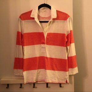 JCrew lightweight 3/4 sleeve striped polo!